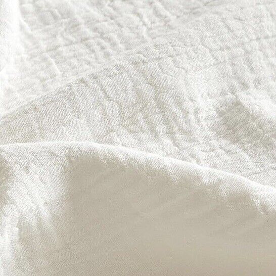 NEW Anthropologie White Boho Muslin Gauze Luxury Duvet Bedding Sham Set - Queen