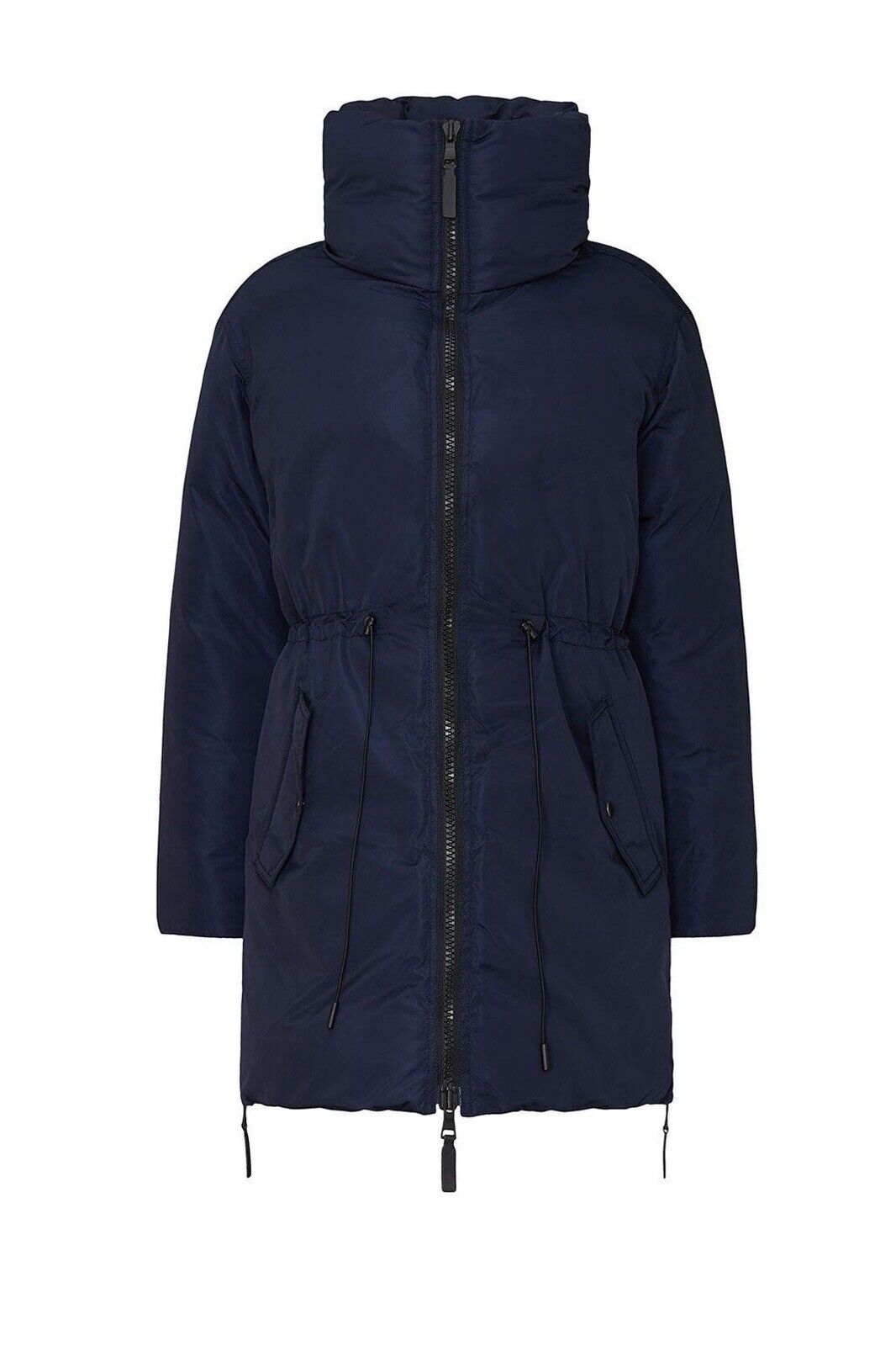 Club Monaco Navy Blue & Black Leander Zip Puffer Jacket Coat Parka - Size Large￼