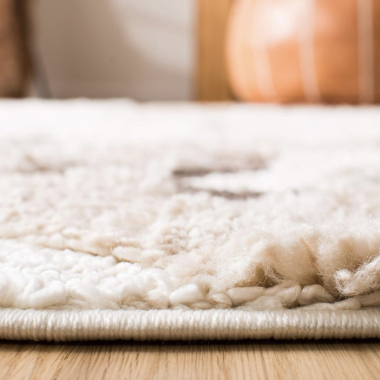 NEW XL White Boho Tassel Geometric Shag Area Rug Carpet 5' x 7.5'