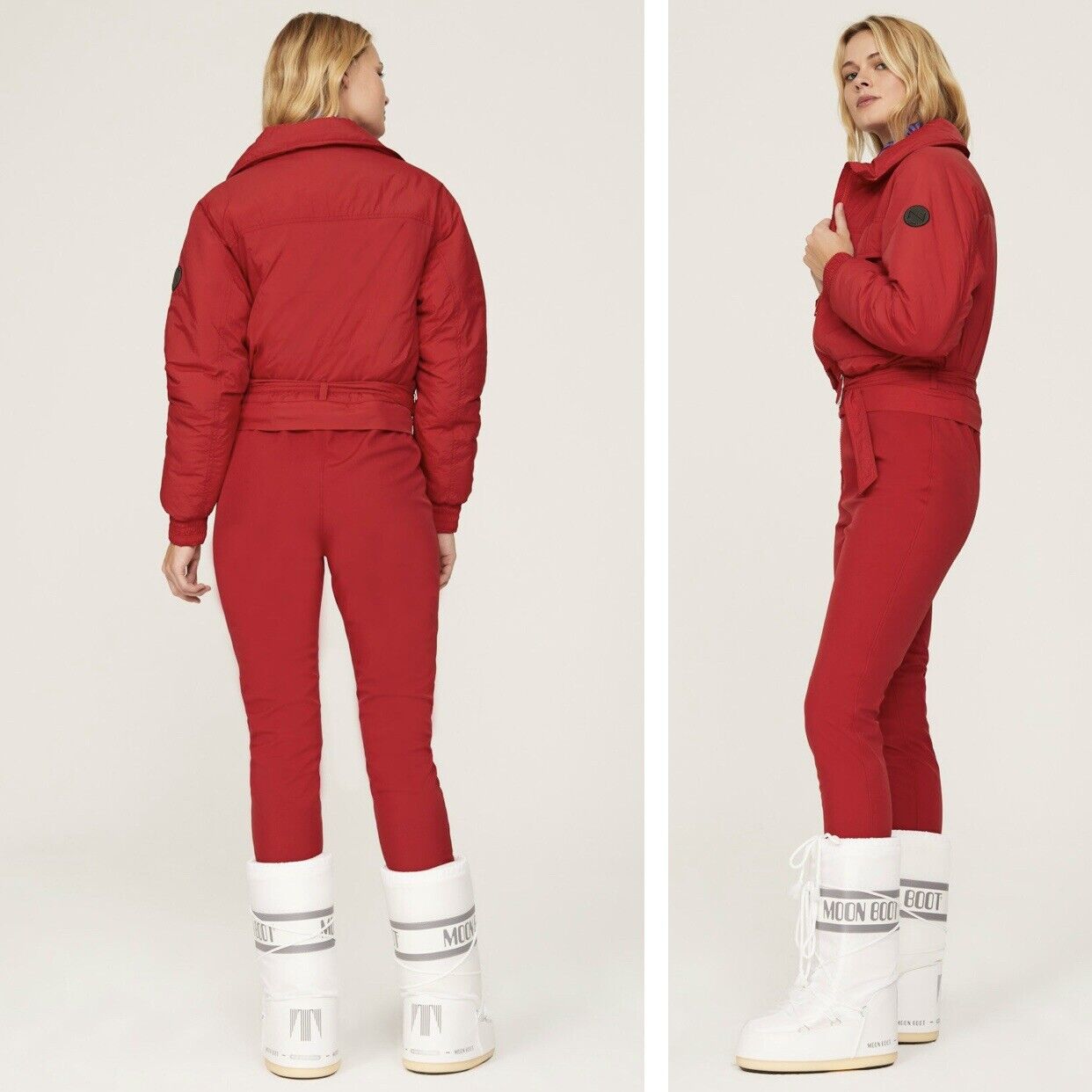 NOIZE Red One-piece Retro Vintage Birdie Ski Waterproof Snow Snowsuit Size Large