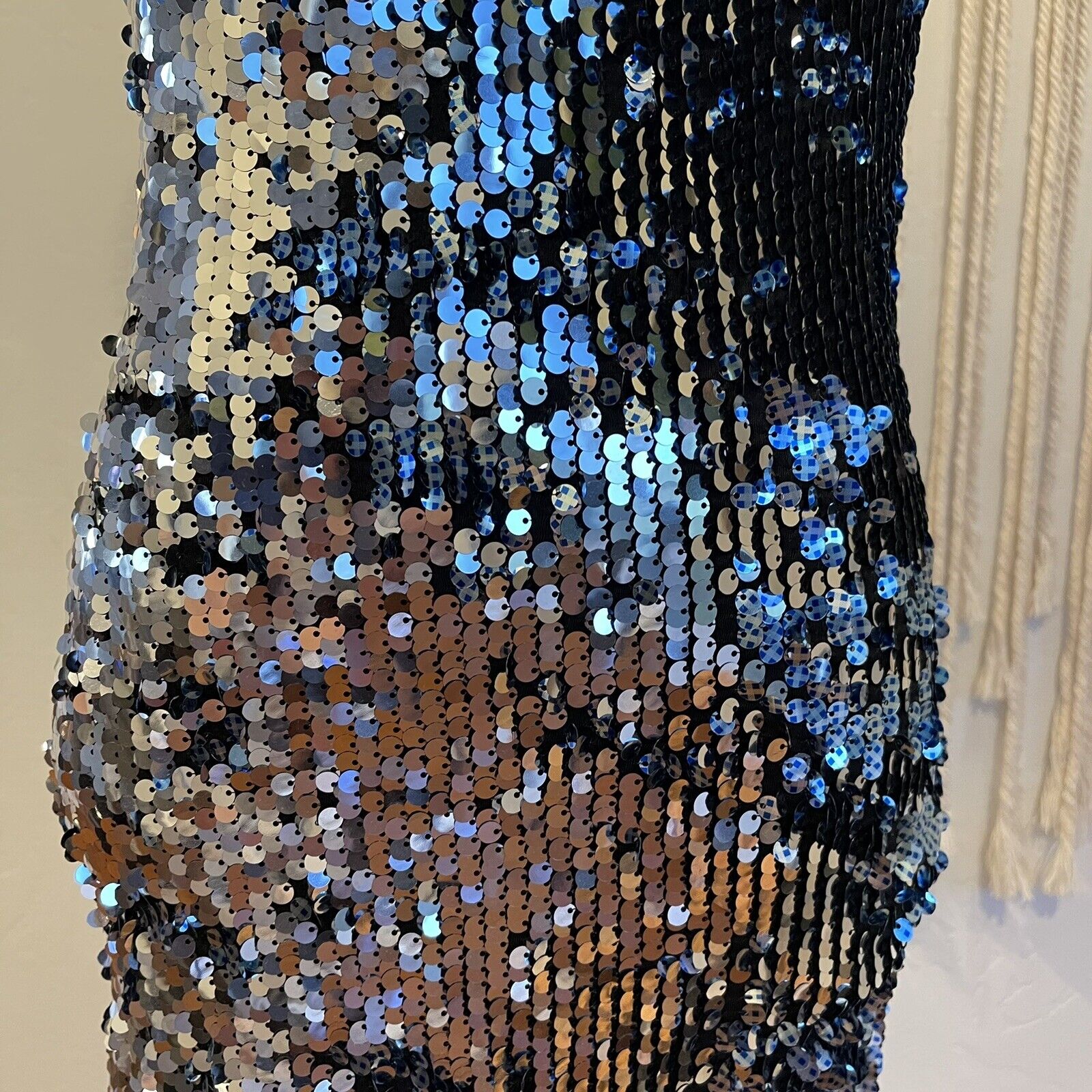 Free People / Cosmopolitan DTP Blue Sequin Party Cocktail Dress - Size Medium