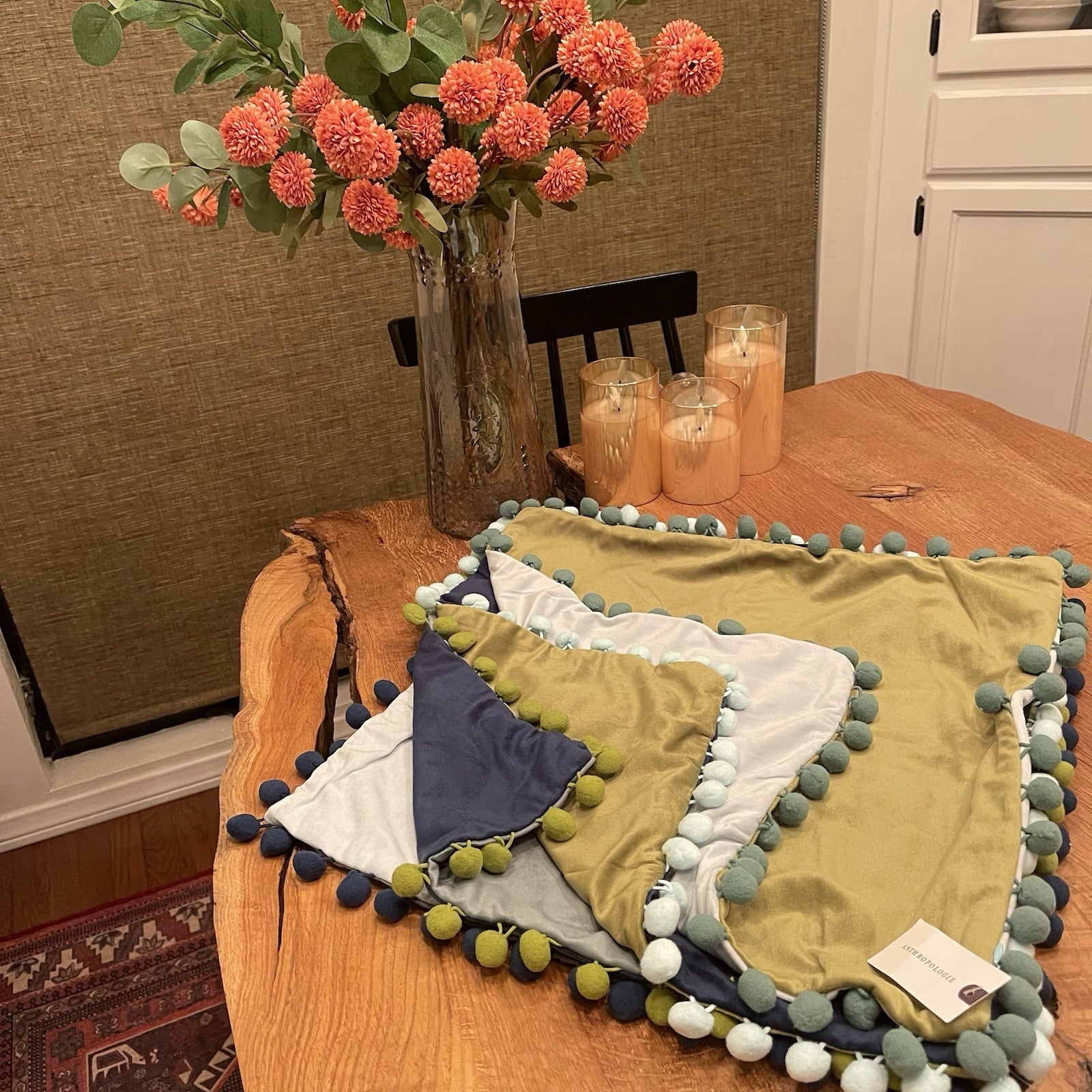 NEW Anthropologie (Set 4) Boho Velvet Throw Pillow Covers Cases Shams 18" x 18"