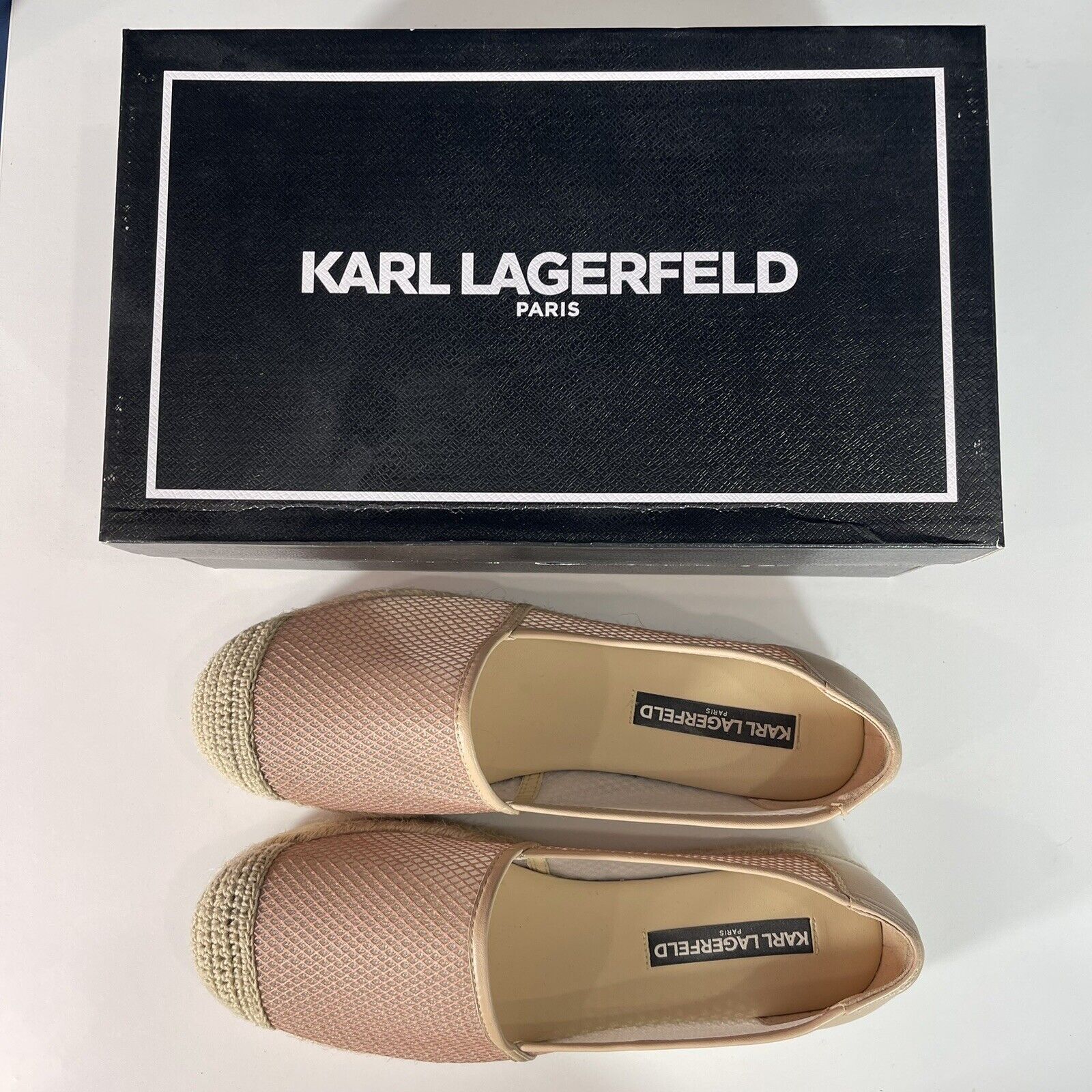 Karl Lagerfeld Adila Espadrille Slip-on Sandal Shoes | Nude Size 39 / 8.5