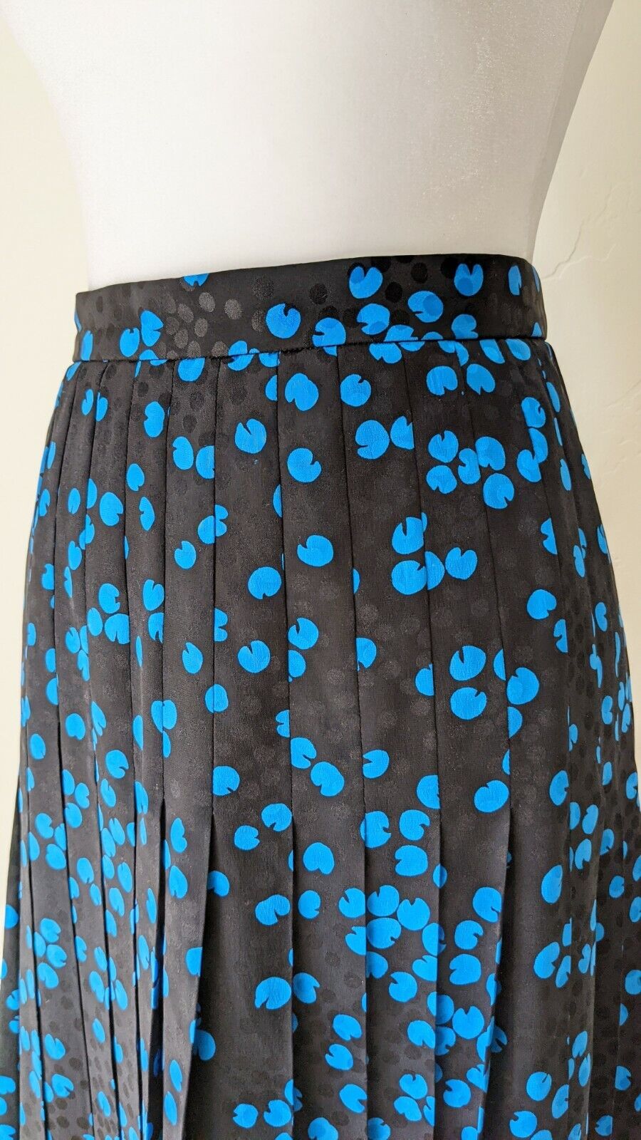 Rare Vintage Amen Wardy Designer Pleated Skirt - Blue and Black 1960's