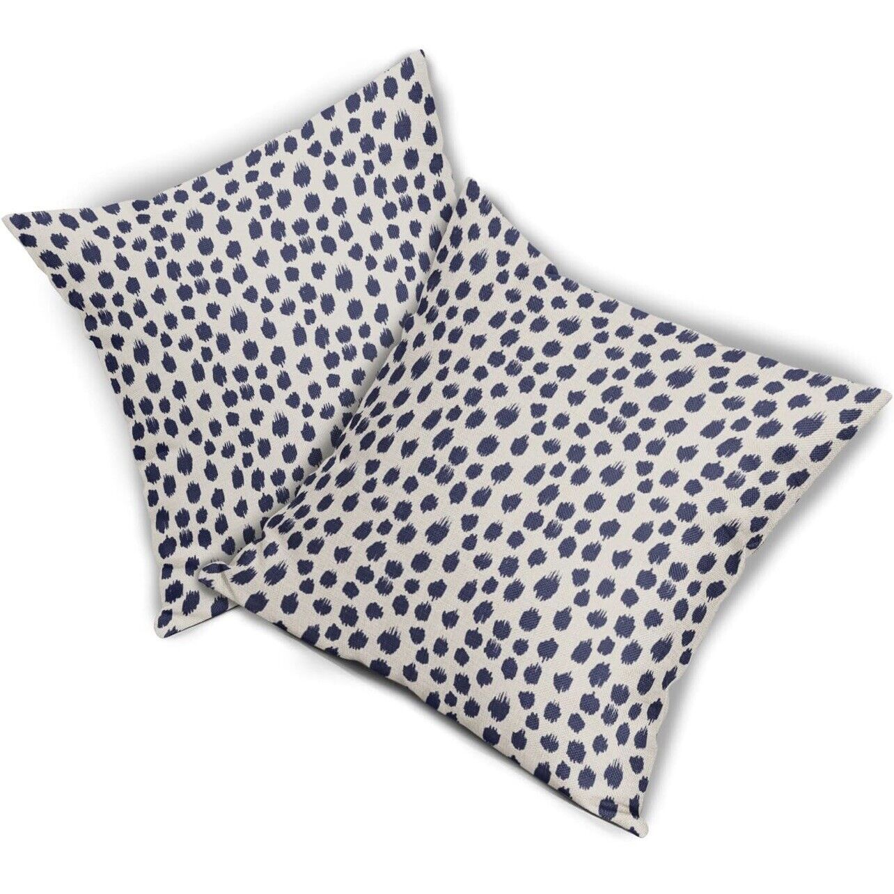 New West Elm Set 2 Navy Blue Boho Embroidered Throw Pillow Case Cover Sham 18x18