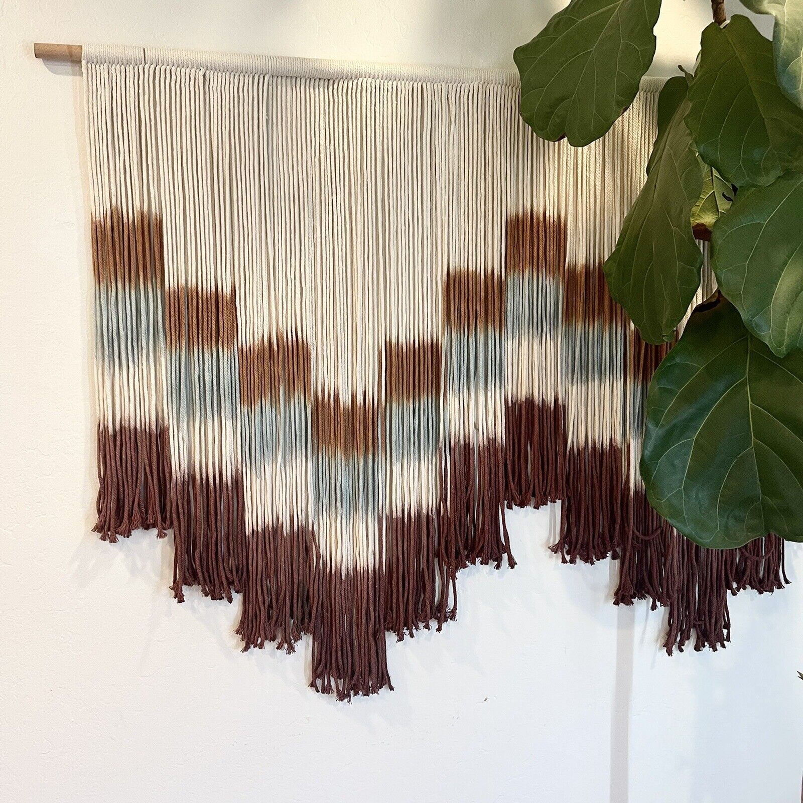 Anthropologie Large XL Boho Tapestry Macrame Woven Dyed Yarn Wall Hanging - 60"