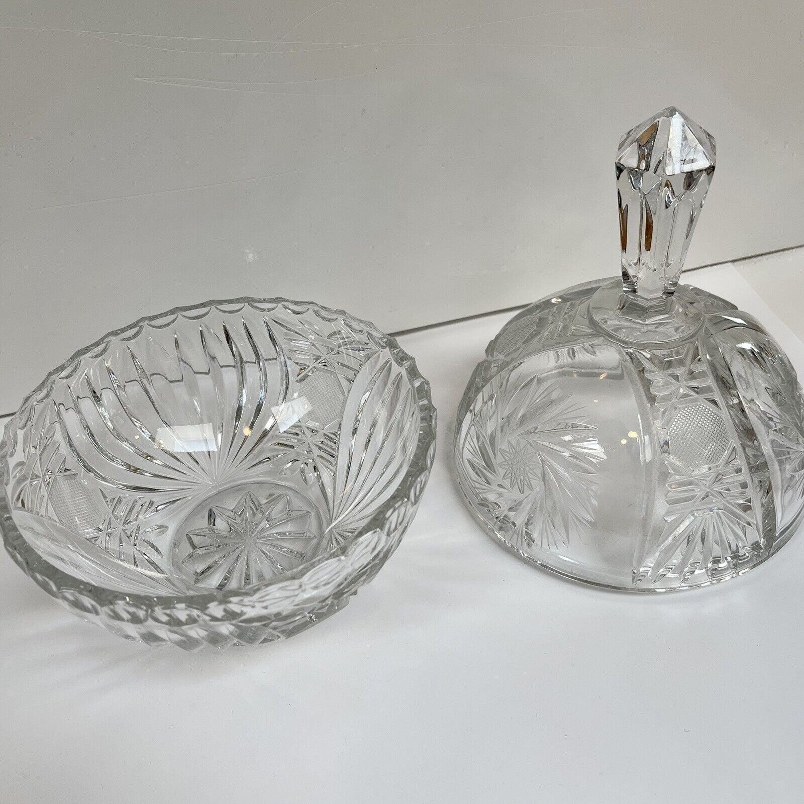 Vintage Cut Glass Pitchers Bowls Tray Candy Dish Antique Communion Set of 6