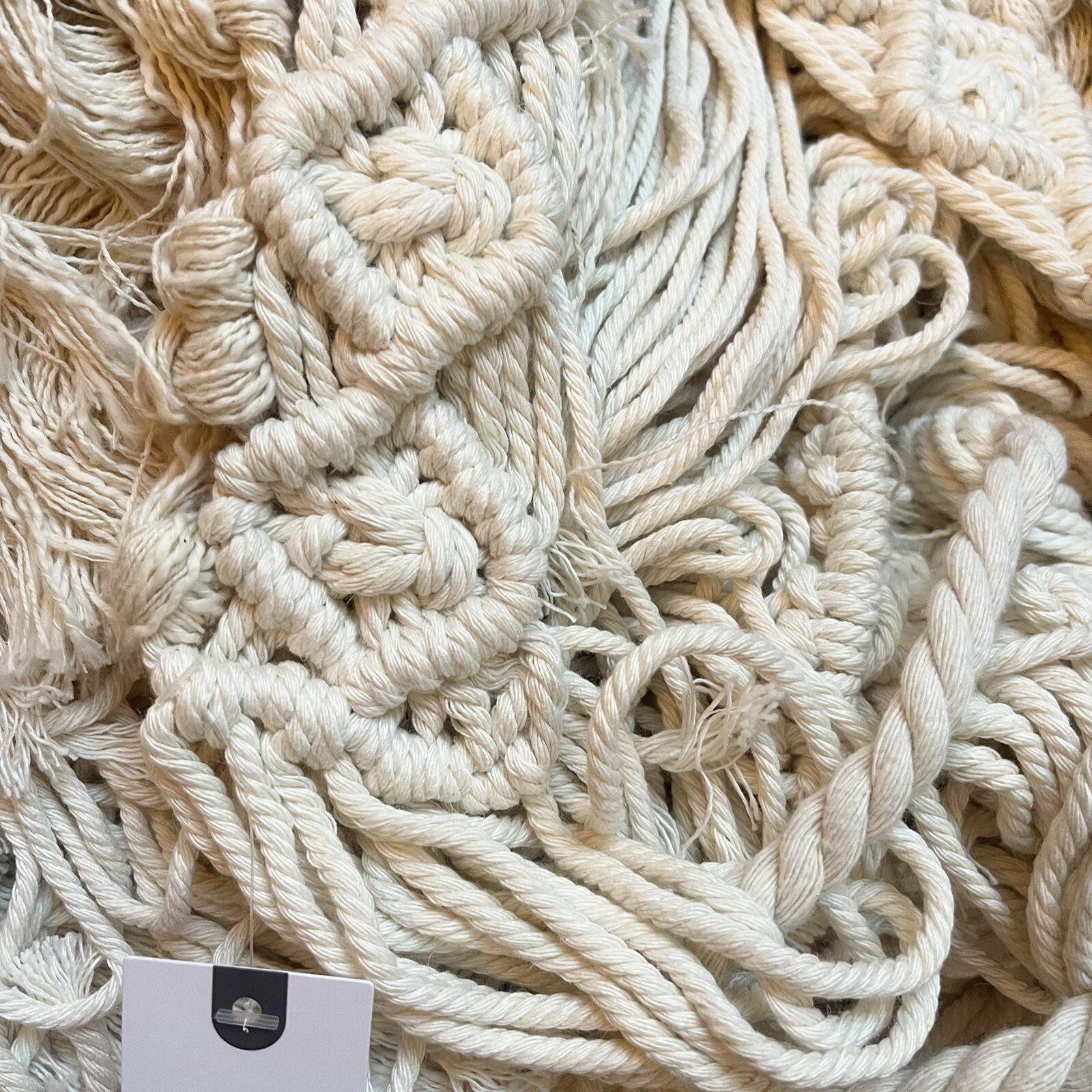 NEW Anthro XL Boho Cotton Tapestry Macrame Woven Dyed Yarn Wall Hanging 25 x 47