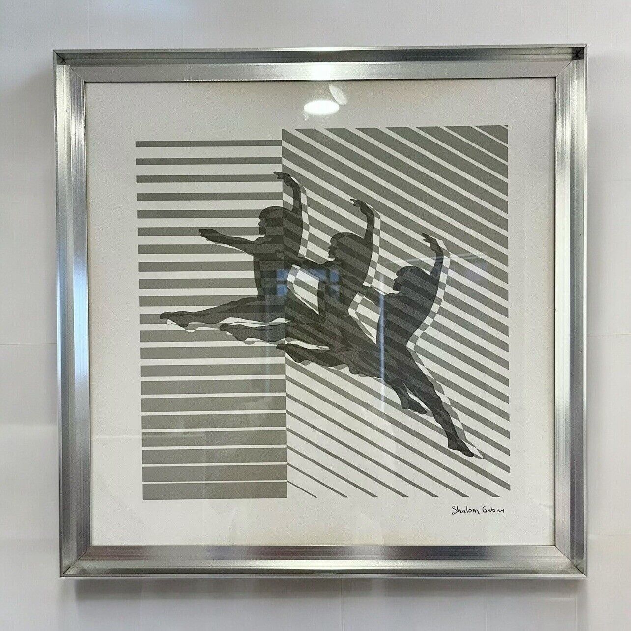 Shalom Gabay Signed Serigraph Mid-century Modern Dancer Abstract Art - 20" x 20"