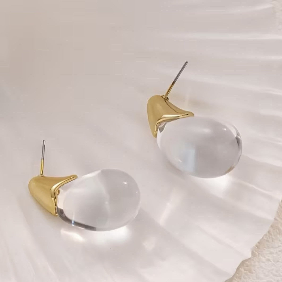 NEW Anthropologie Brown Resin & Gold Plated Chunky Hoop Dangle Earrings Jewelry