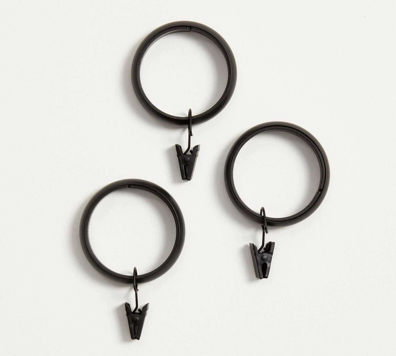 NEW Pottery Barn Quiet-Glide Black Large Curtain Clip Rings Large 2" Diam