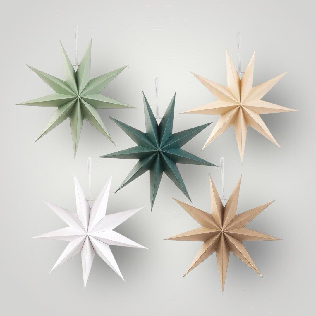 NEW West Elm 6 Piece Boho Pointed Star Christmas Tree Ornaments Set Boho - 12"