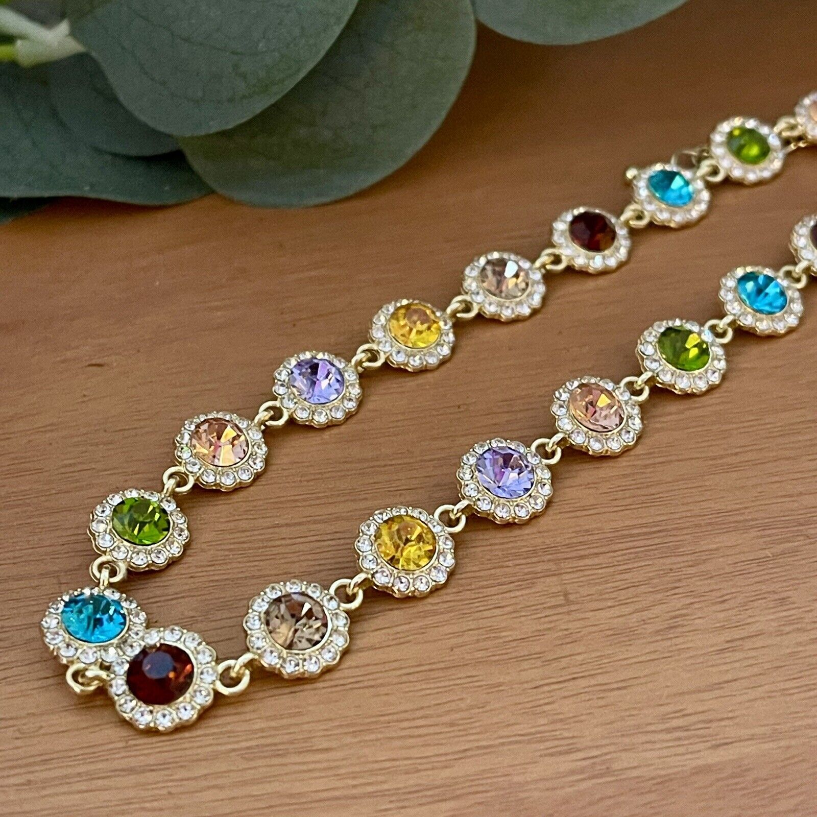 New Free People Multicolor Jewel Rhinestone Gold Boho Choker Necklace Jewelry