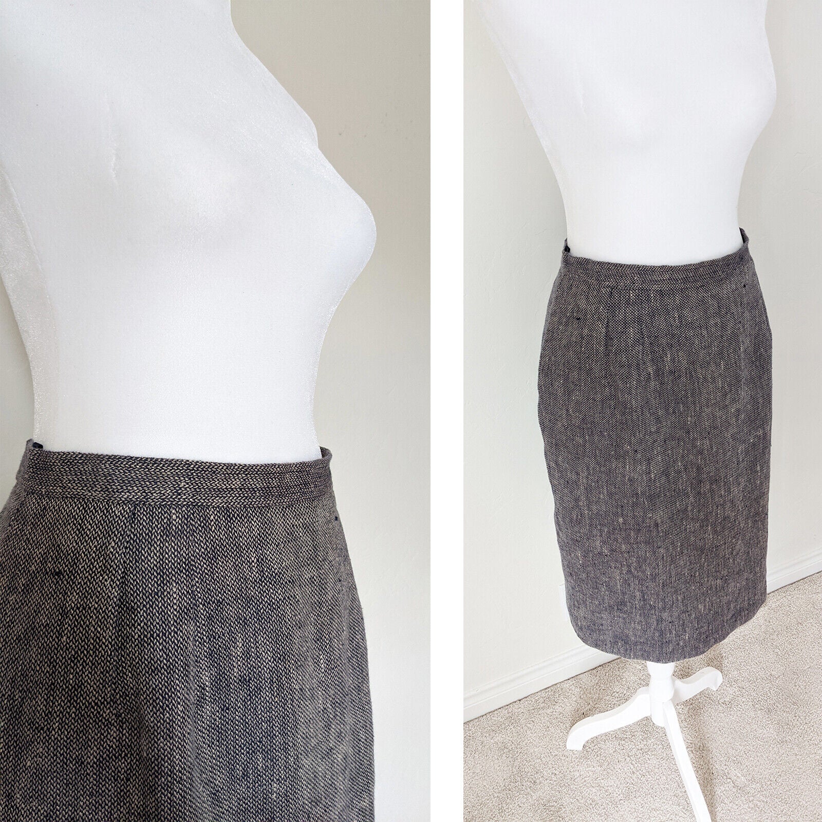 Oscar de la Renta Tweed Pencil Skirt | Vintage Designer Size 10 to 14 / Large