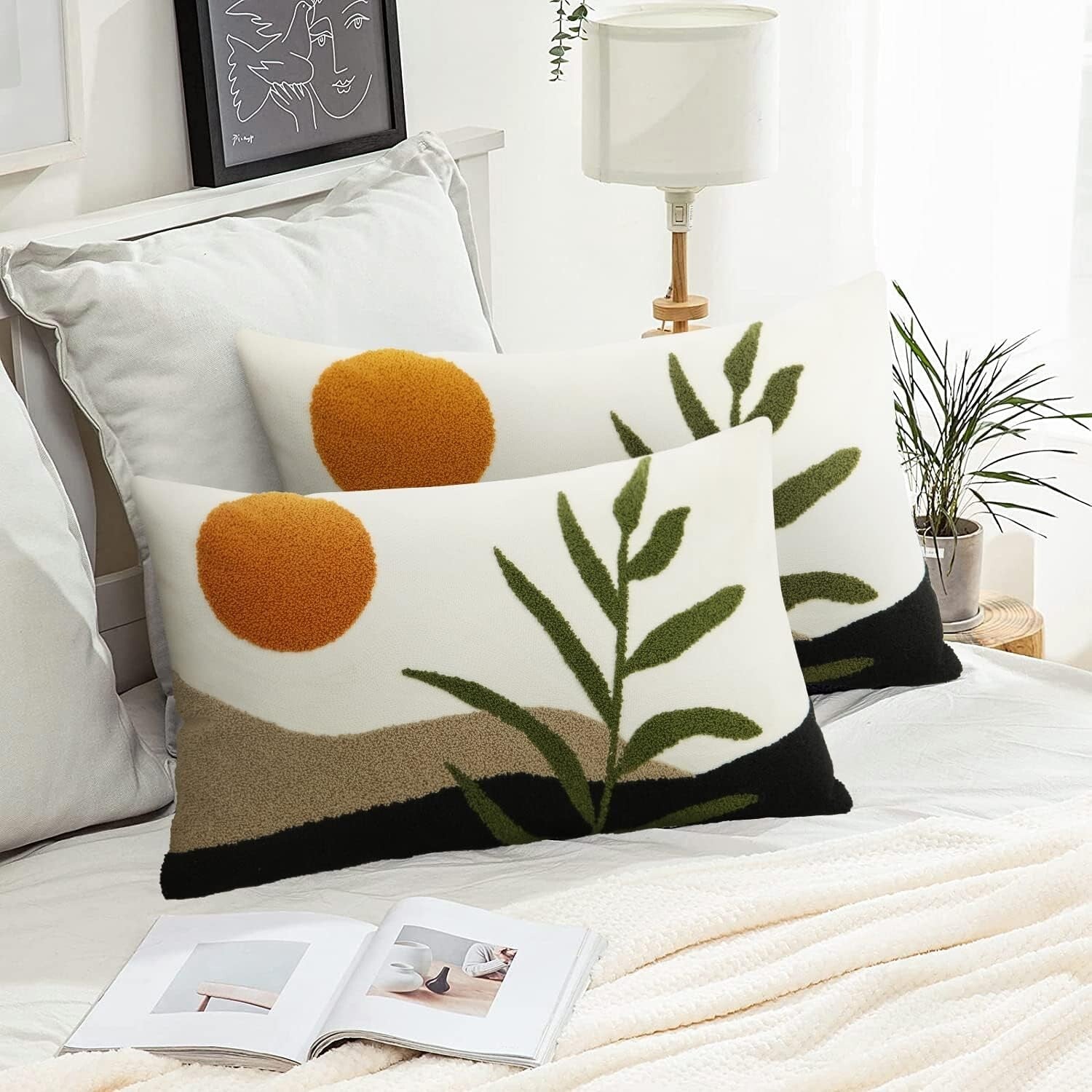 NEW Anthropologie Boho Lumbar Colorful Tasseled Throw Pillow Case Cover 12 x 20