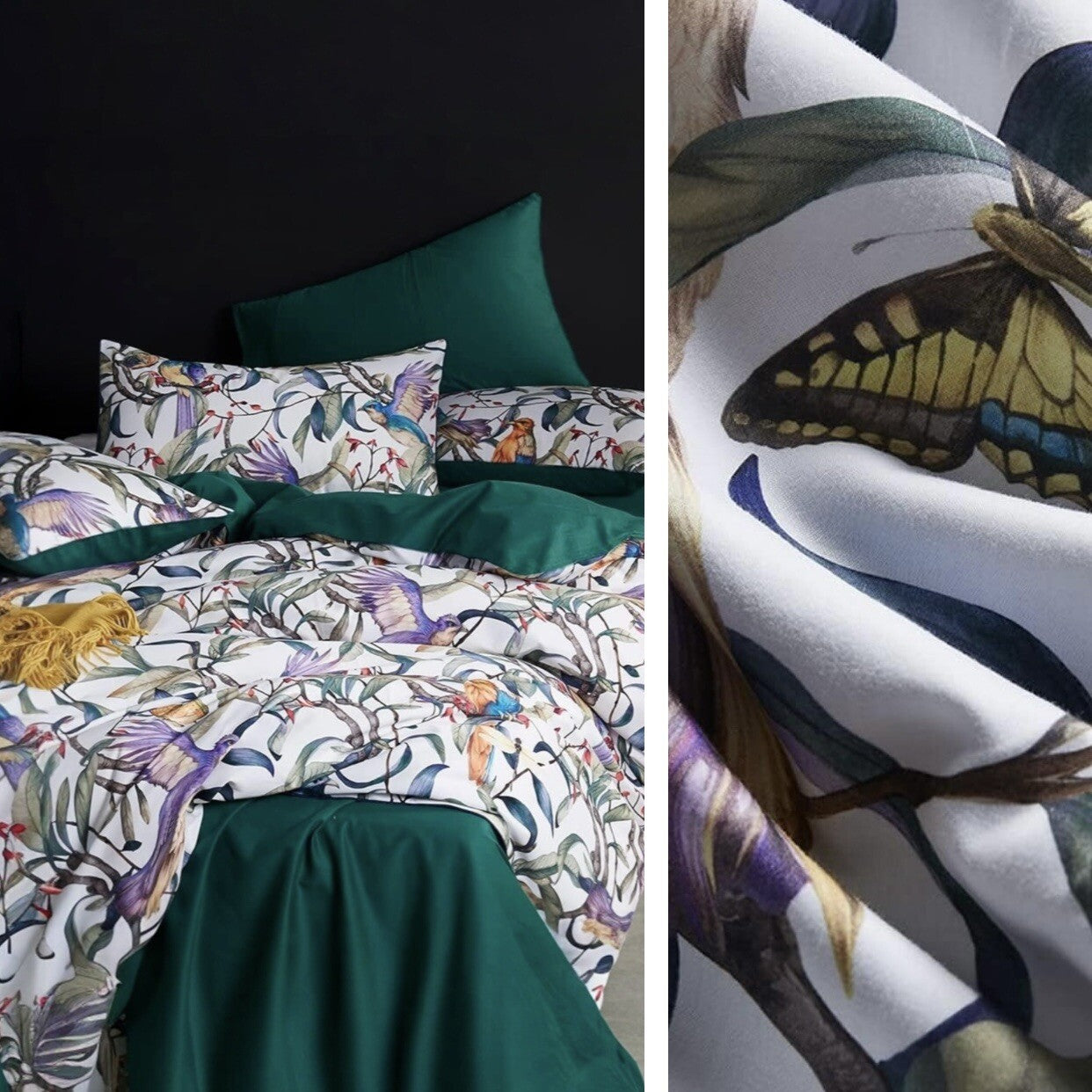 NEW Anthropologie Multicolor Botanical Boho Full Bedding Duvet & Sham Case Set