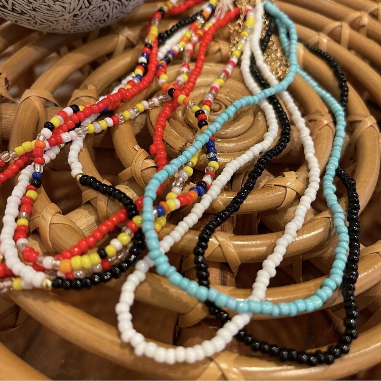 NEW Free People Multicolor Boho Beaded Layered Choker Necklace Retro Jewelry Set