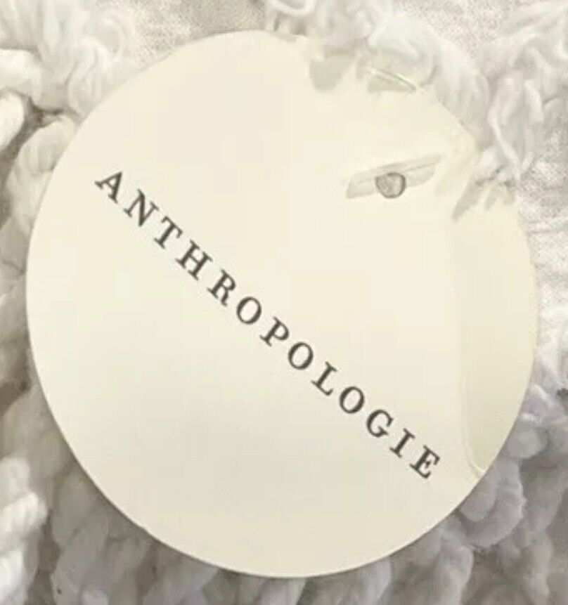 NEW Anthropologie White Cream King Reversible Quilt Bedspread Blanket Sham Set