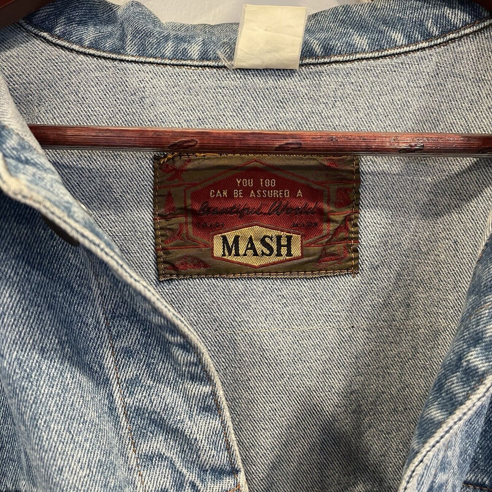 Vintage Mash Painted Frida Kahlo Italian Denim 90s Trucker Jacket - Size Large