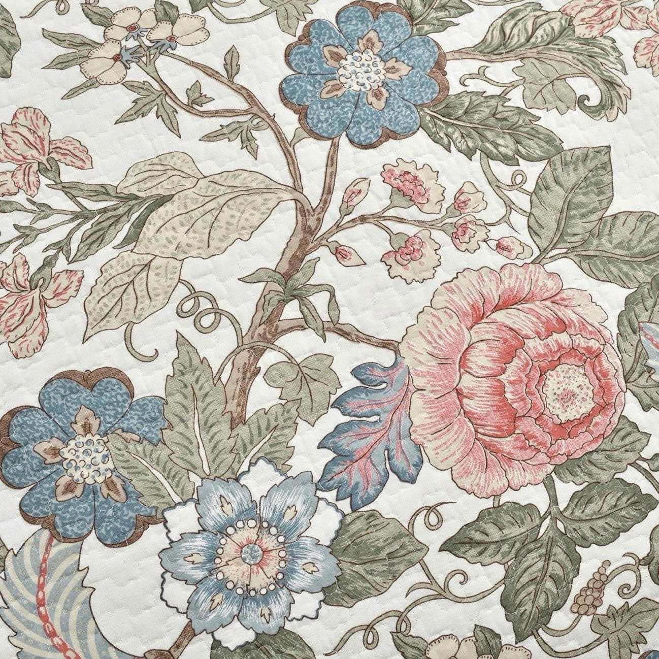 NEW Anthro Cotton Floral Reversible Boho Queen / King Bedding Quilt & Sham Set