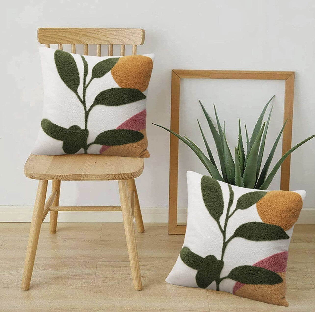 NEW Anthropologie Boho Floral Geometric Throw Pillow Cover Case Sham 18" x 18"