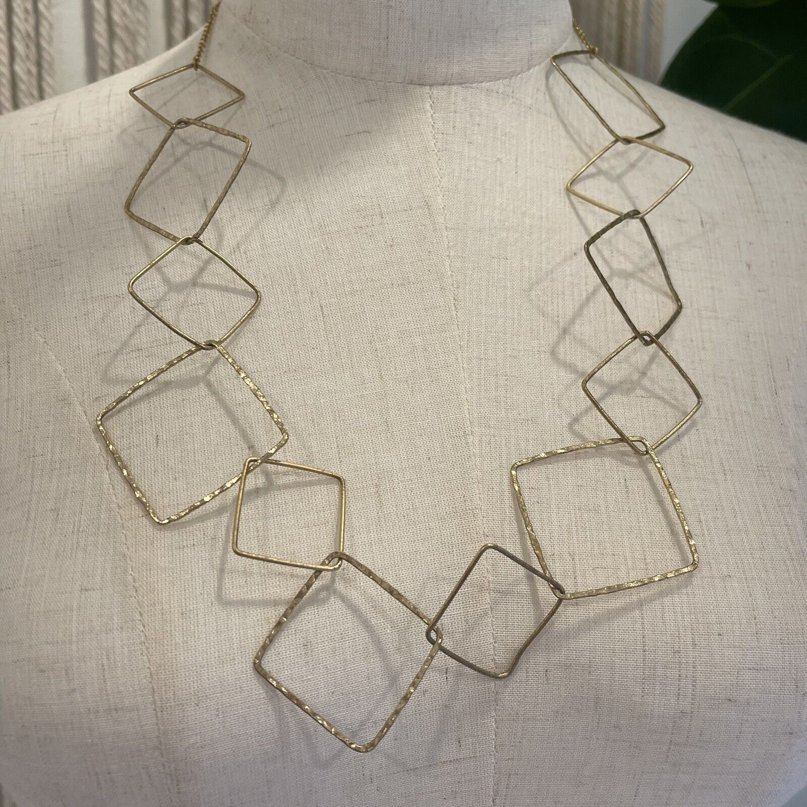 Express Gold Geometric Statement Necklace 