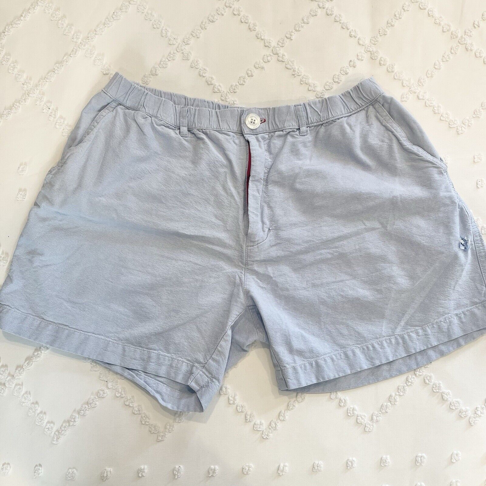 Chubbies Chino 5.5” Shorts Men’s Large Light Blue Elastic Waistband Regular Fit