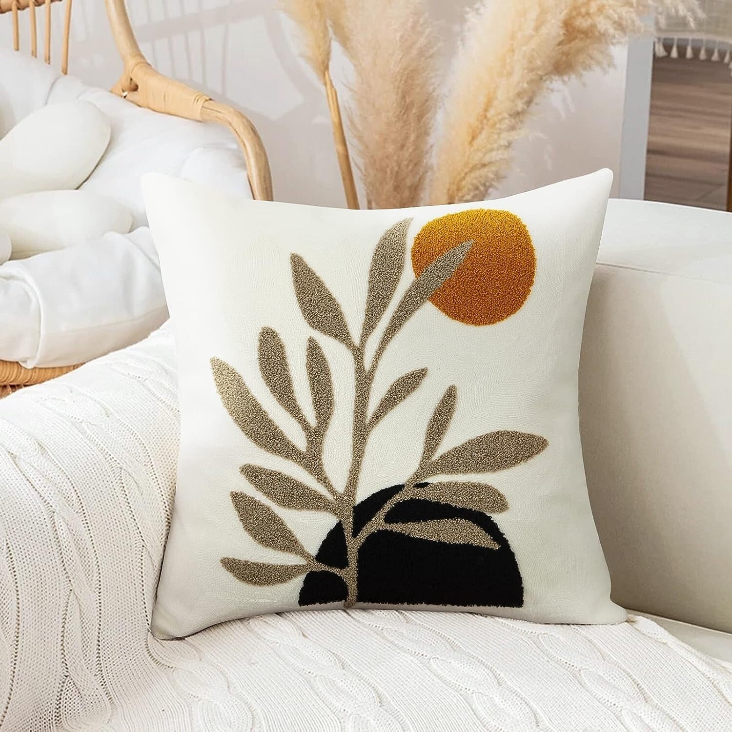 New Anthropologie Boho Abstract Tassel Throw Pillow Case Cover Sham - 18" x 18"