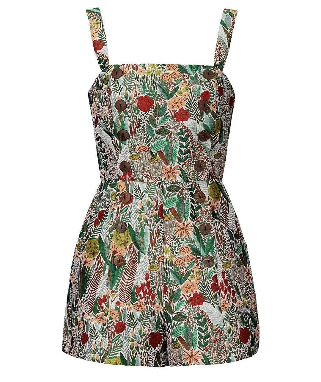 Hutch Embroidered Boho Floral Jacquard Marcy Romper Mini Dress Jumpsuit - Small