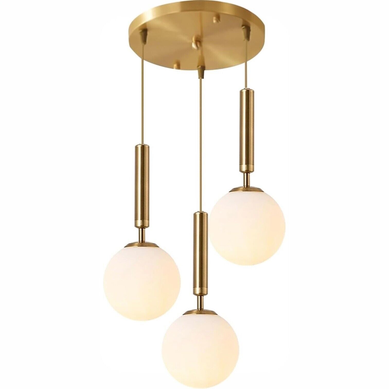 NEW Anthropologie Chandelier Mid Century Modern Gold Globe Light Ceiling Fixture