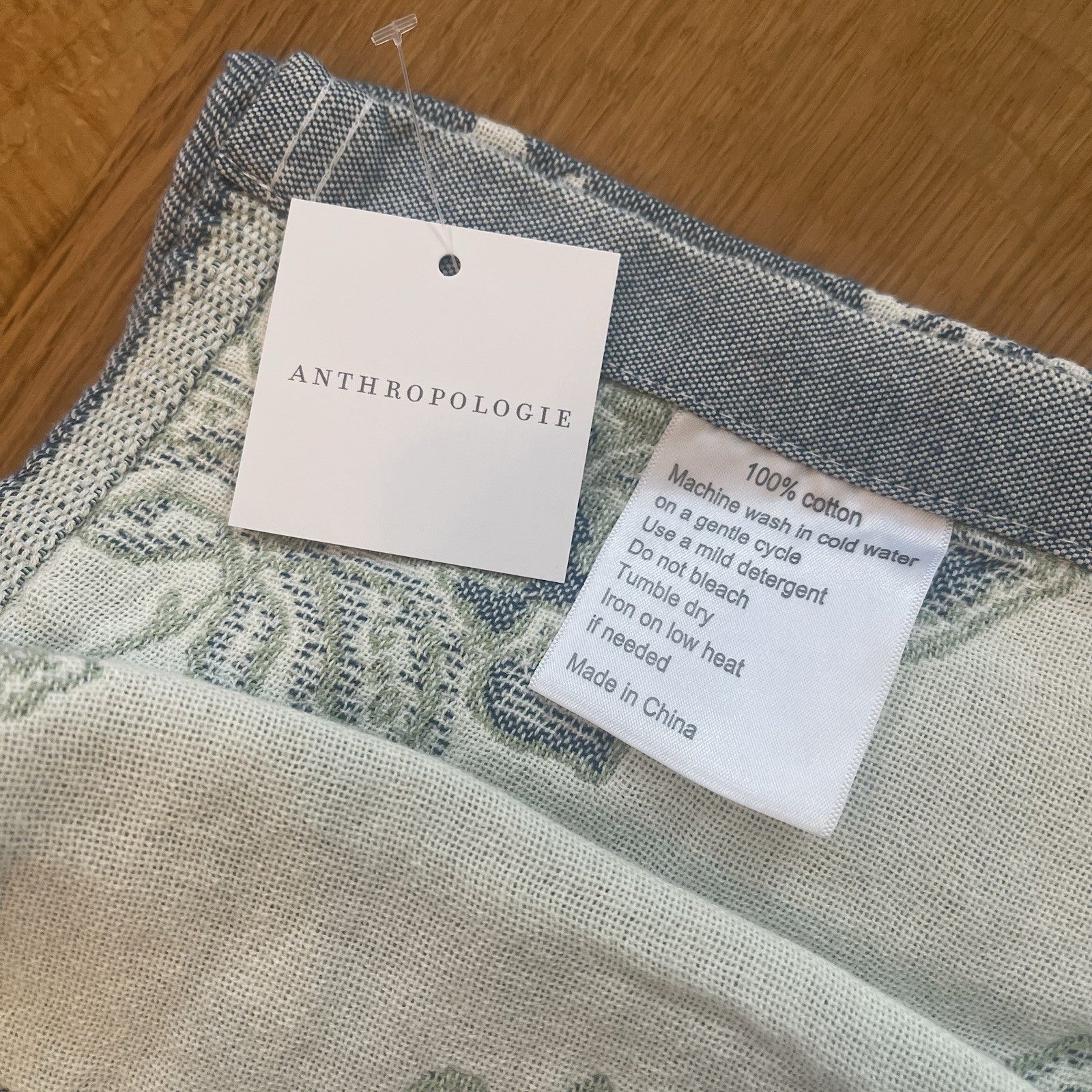NEW Anthropologie Boho Floral Muslin Reversible Throw Blanket Quilt 60" x 80"