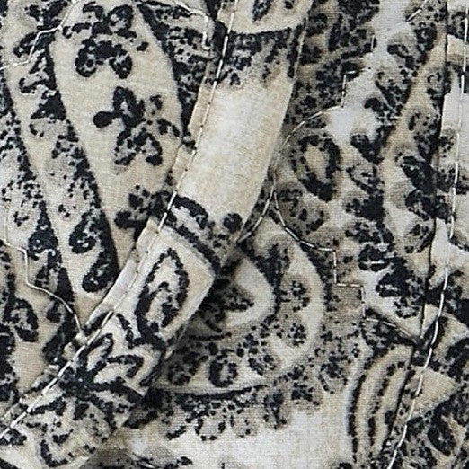 NEW West Elm Black & White Full / Queen Paisley Bedspread Quilt & Sham Case Set