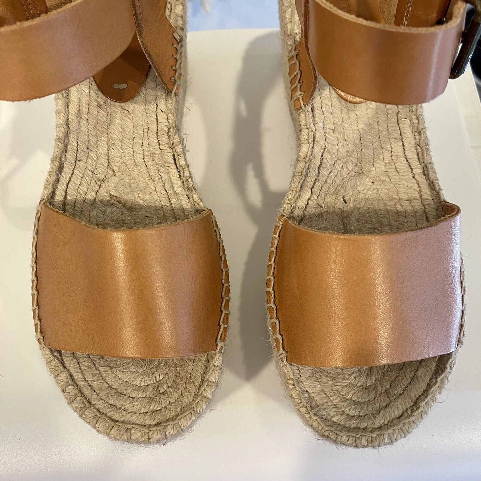 $170 Worn Once SOLUDOS Nude Platform Espadrille Sandals Shoes | Size 39 / 8.5