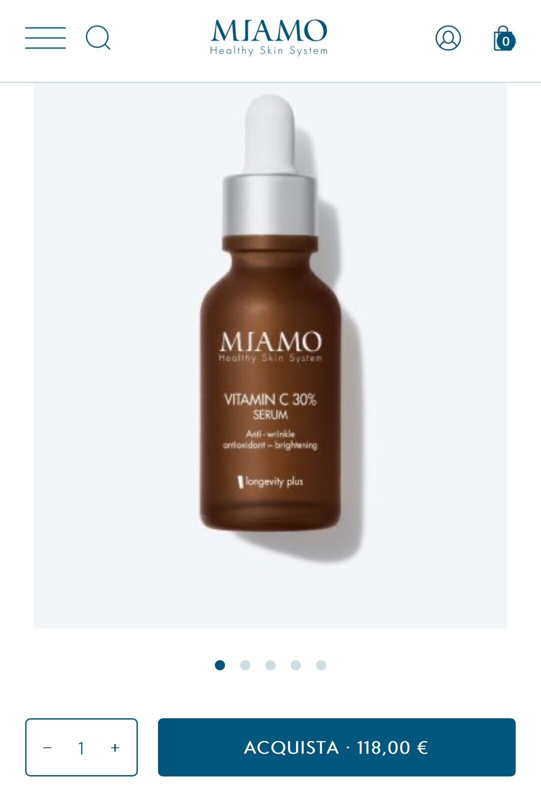 NEW Miamo VITAMIN C 30% Luxury Italian Anti-wrinkle Brightening Serum - 1 oz.