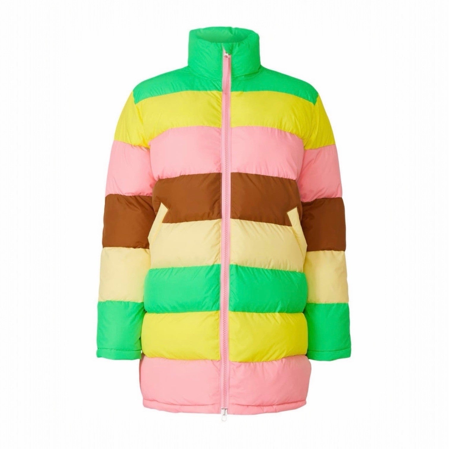 Rachel Antonoff Terry Rainbow Colorblock Puffer Coat Ski Jacket - Size Medium