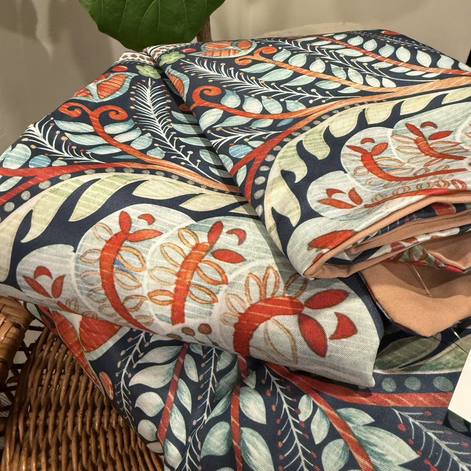 NEW Anthro Paisley Floral Multicolor Boho Queen / King Bedding Duvet & Sham Set
