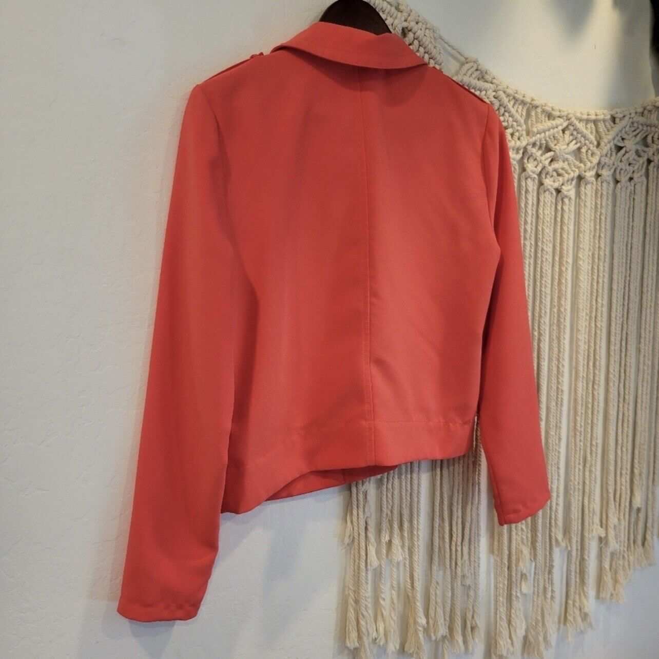 Cupcakes and Cashmere Coral Pink Bomber Jacket Coat Sweater - Size Small