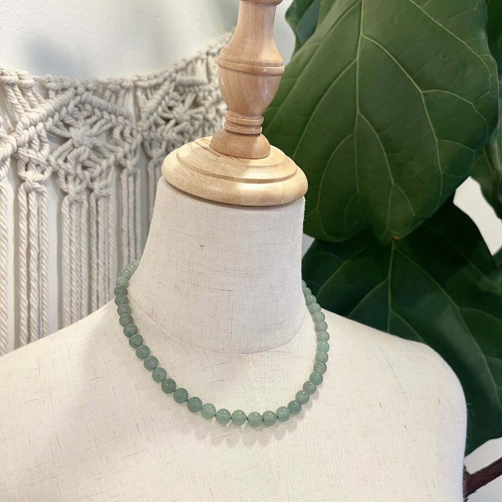 Authentic Custom Green Jade Beaded Necklace Choker Precious Gem Stones Jewelry