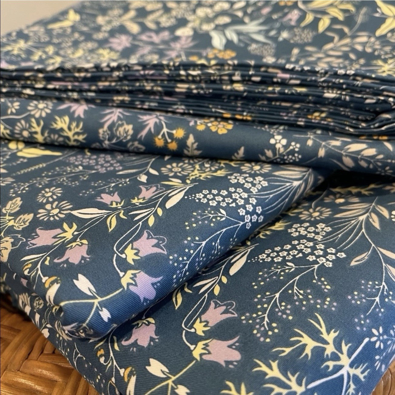 NEW Anthro Blue Floral Cotton Boho King Queen Full Size Bedding Duvet & Sham Set