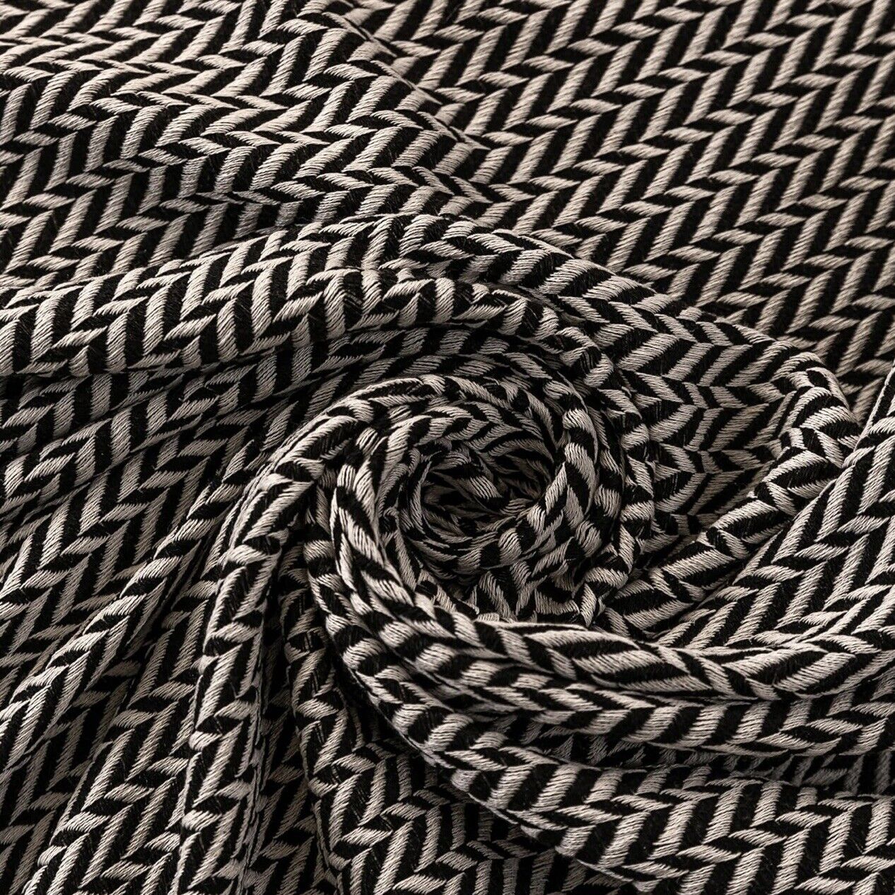 NEW West Elm Boho Black & White Turkish Cotton Throw Blanket Bedding - 60" x 50"