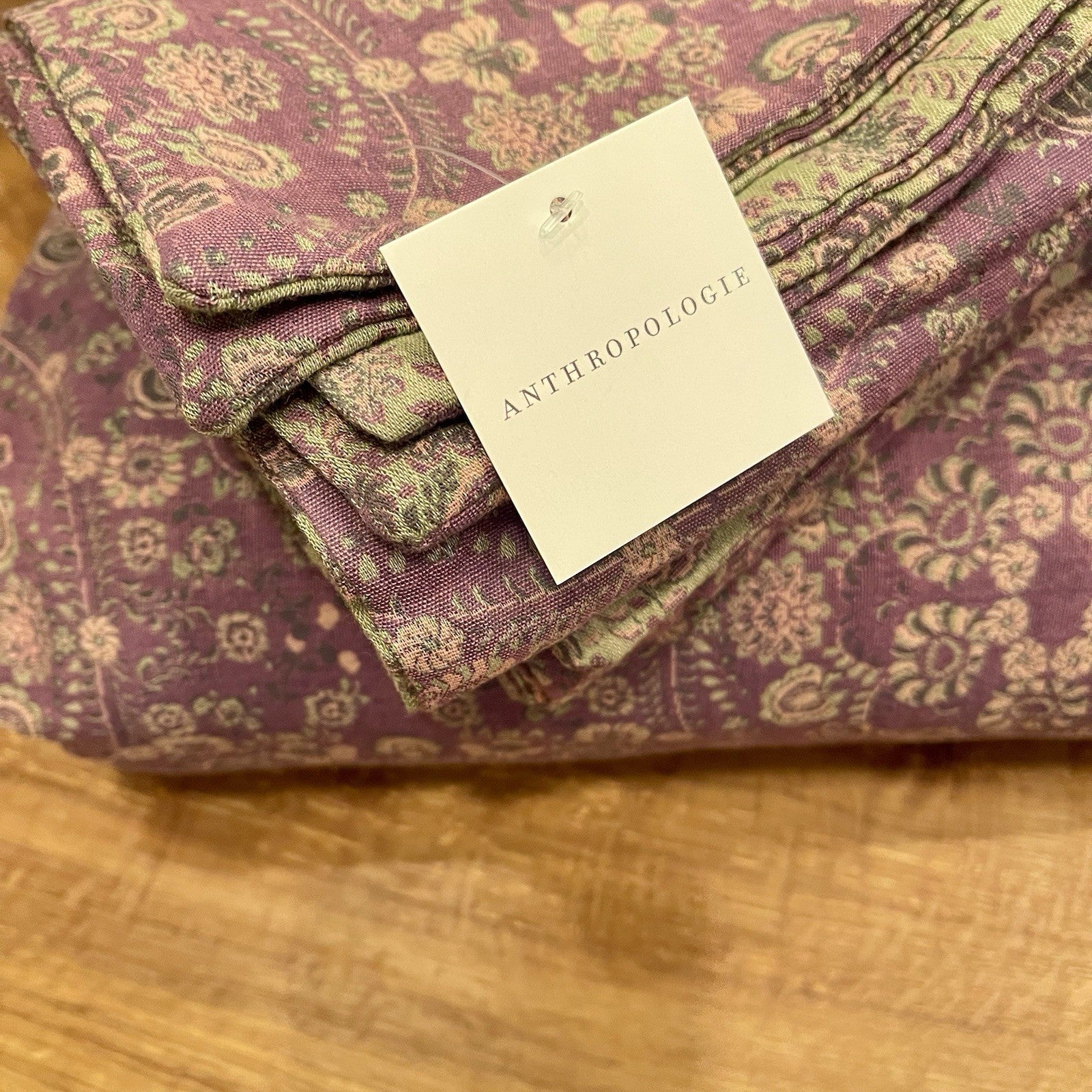 NEW Anthro Purple Muslin 100% Cotton Boho Queen King Bedding Duvet & Sham Case