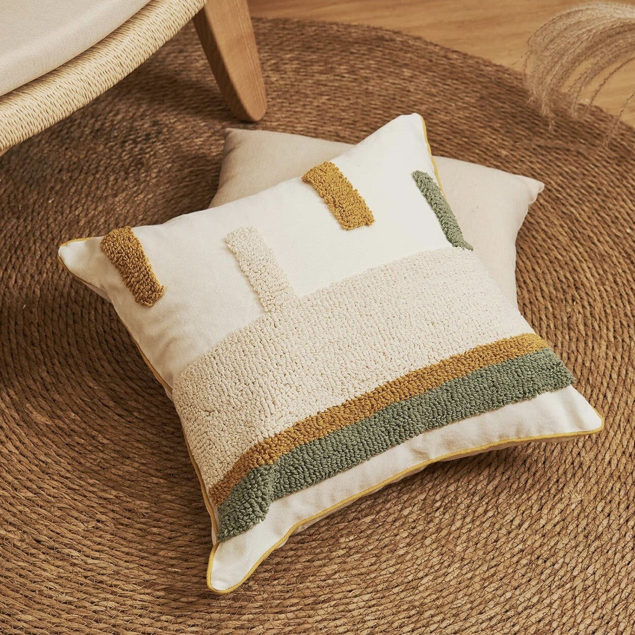 NEW Anthropologie Boho Abstract Tassel Throw Pillow Case Cover Sham - 18" x 18"