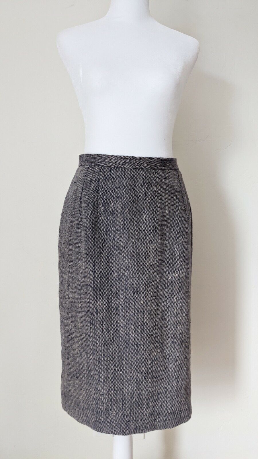 Oscar de la Renta Tweed Pencil Skirt | Vintage Designer Size 10 to 14 / Large