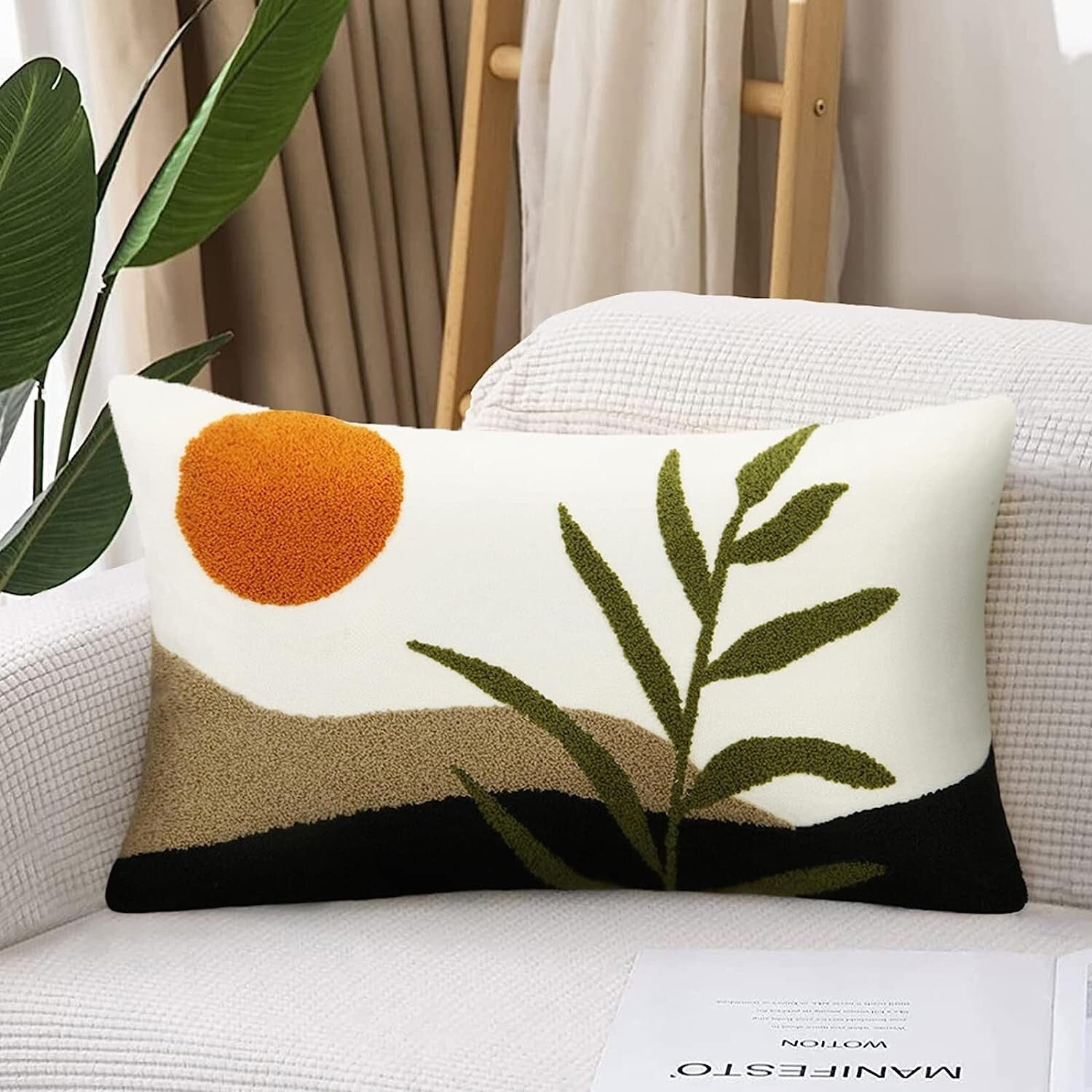 NEW Anthropologie Boho Lumbar Colorful Tasseled Throw Pillow Case Cover 12 x 20