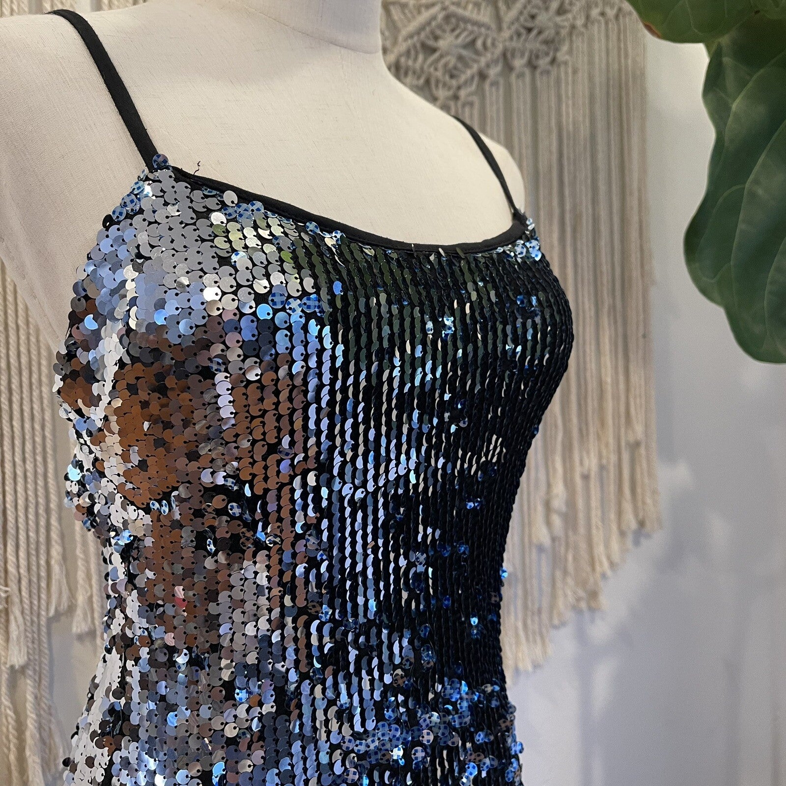 Anthropologie / Cosmopolitan DTP Blue Sequin Party Cocktail Dress - Size Medium