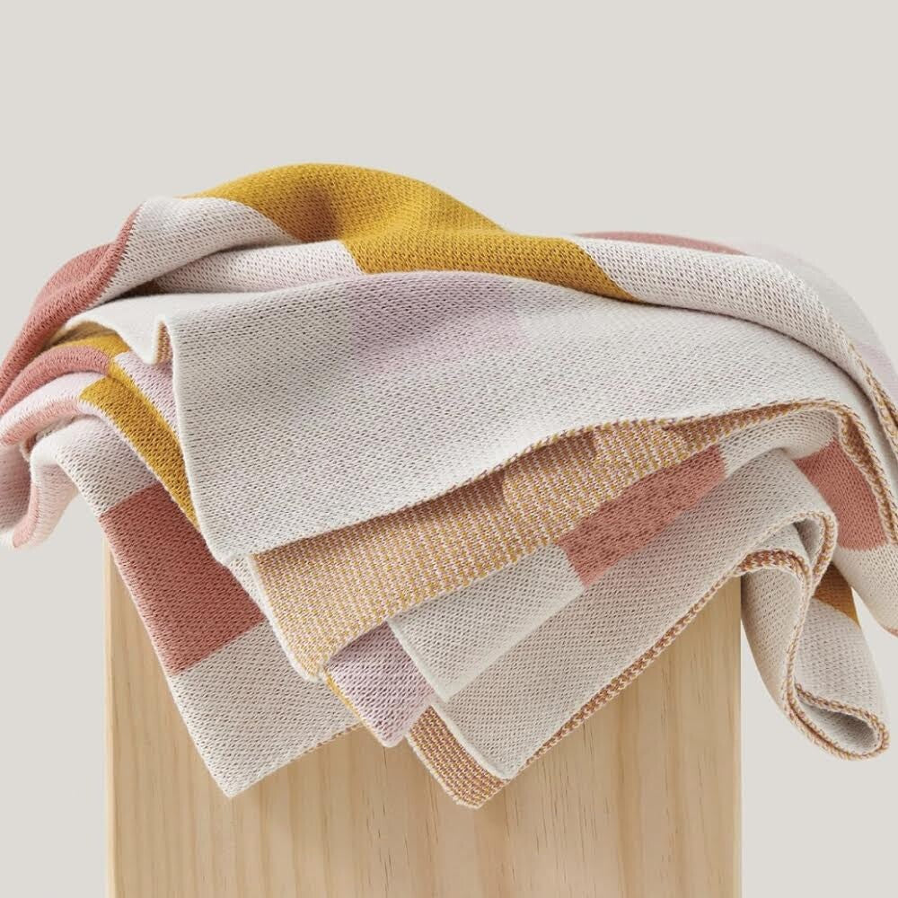 NEW Anthropologie Boho Stripe Reversible Throw Blanket Bedspread Quilt 50" x 60"