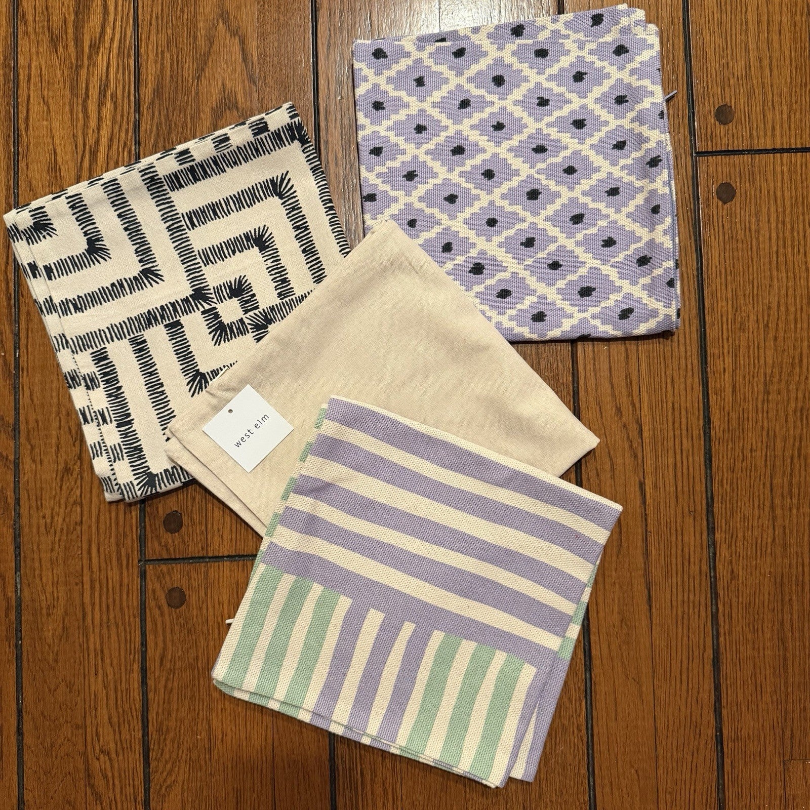NEW West Elm (Set 4) Multicolor Geometric Boho Throw Pillow Cover Shams 20 x 20