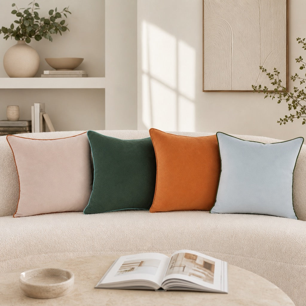 New Anthropologie Boho Velvet Throw Pillow Covers Cases Shams Set of 4 | 18x18