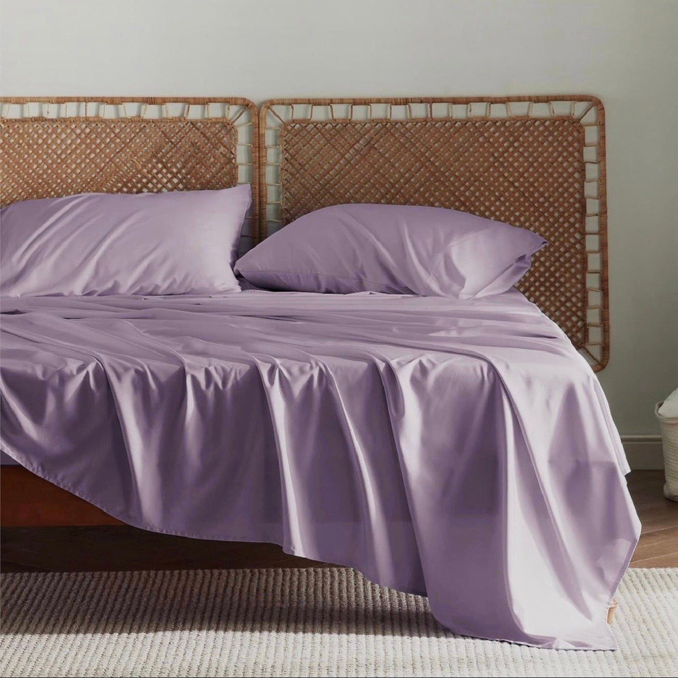 NEW Anthropologie Purple Floral Bird Duvet, Shams & Matching 4 Piece Sheet Set