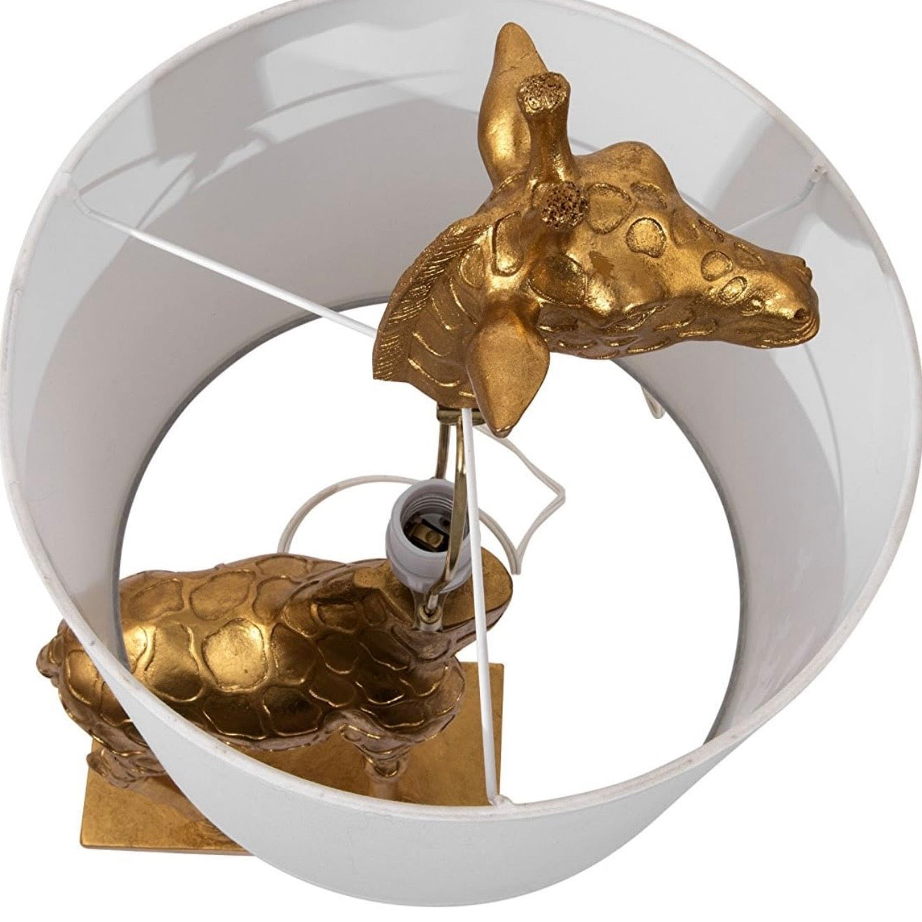 NEW Anthropologie Large Gold Boho Giraffe Table Lamp Lighting Art Deco Set - 26"